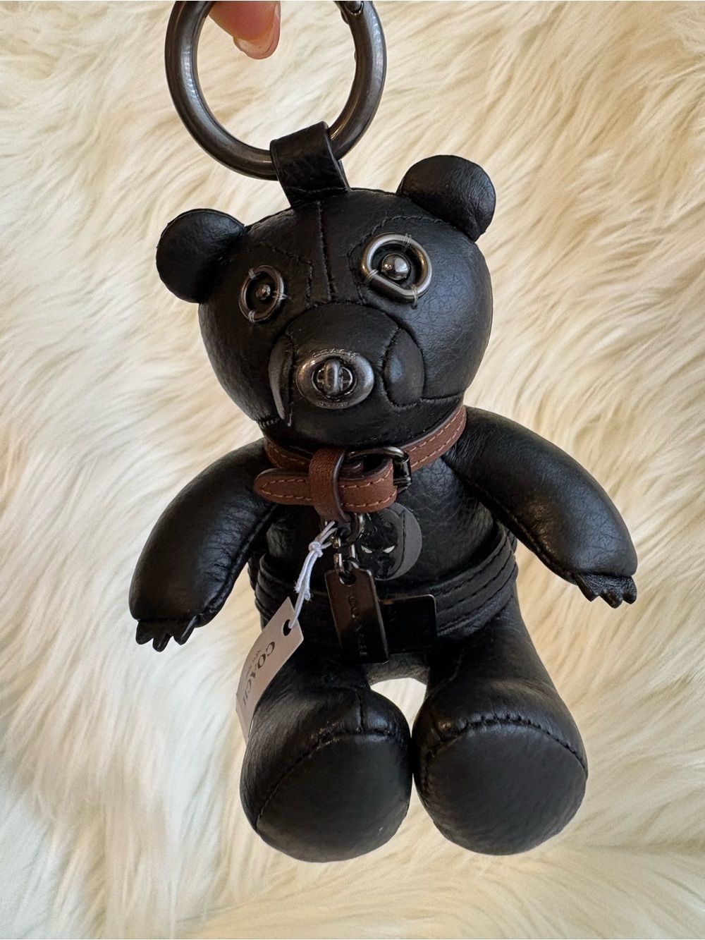 STAR WARS x COACH Limited Darth Vader Bear Bag Charm Leather Black Key Ring NEW
